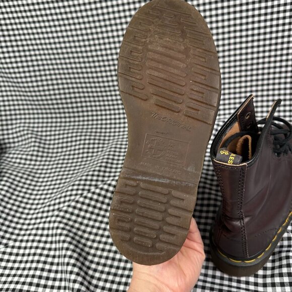 Dr Martens Purple Maroon Red Made in England Combat Boot UK Size 4 / US Wmns 6 - Picture 5 of 7